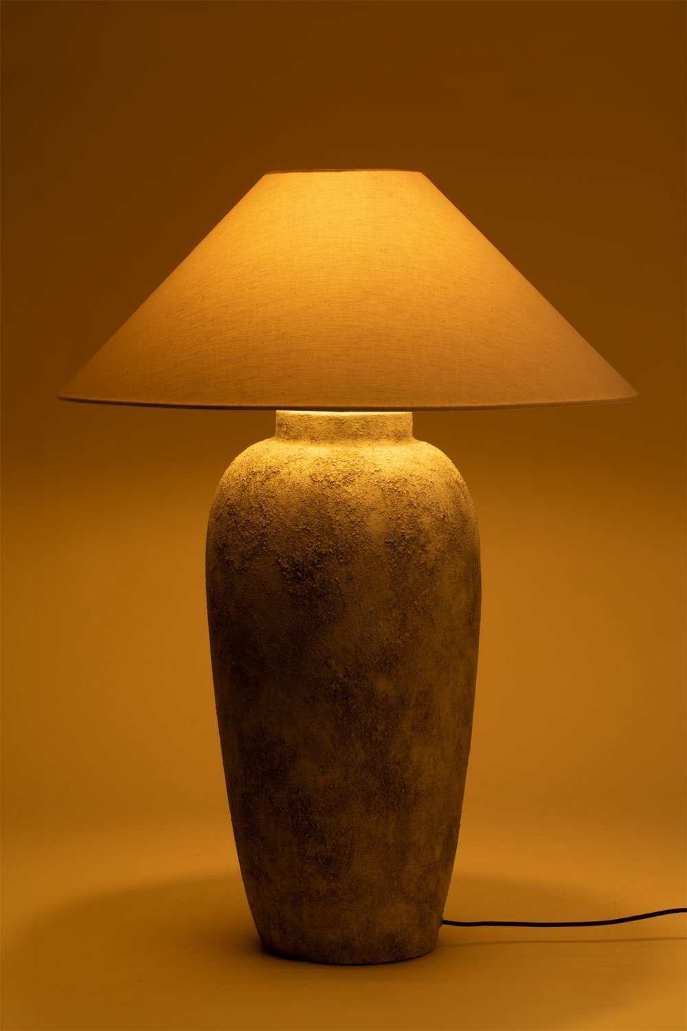 Candeeiro de mesa em linho e fibra de vidro Selivan, imagem de galeria 4