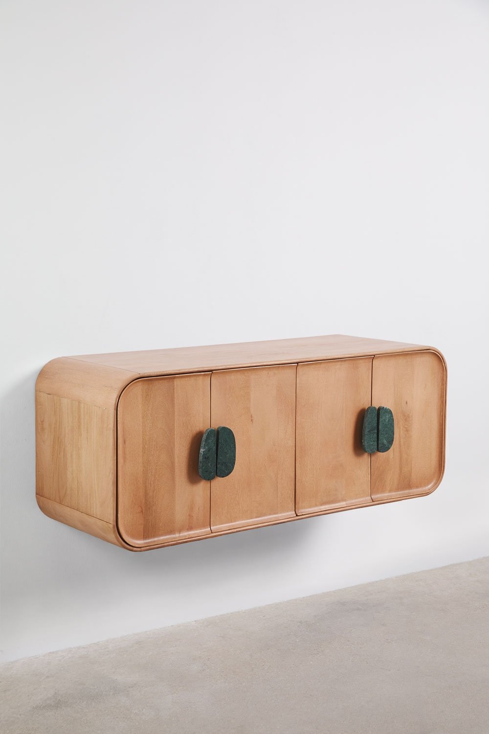 Conjunto de móvel de casa de banho dupla suspensa 130x45 cm em madeira de manga e pedra natural Kivalina, imagem de galeria 4