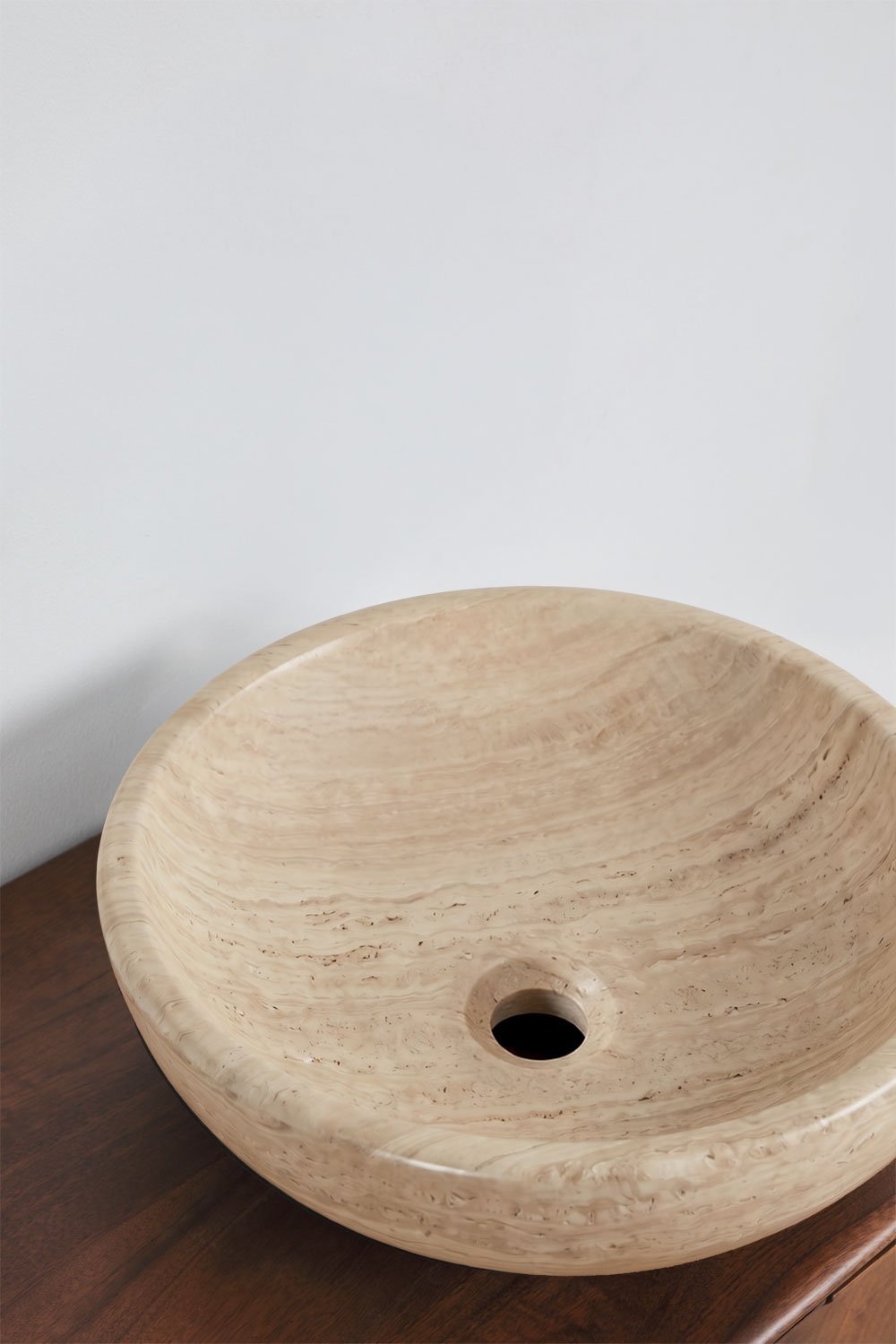 Conjunto de móvel de casa de banho dupla suspensa 130x45 cm em madeira de manga e pedra natural Kivalina, imagem de galeria 6