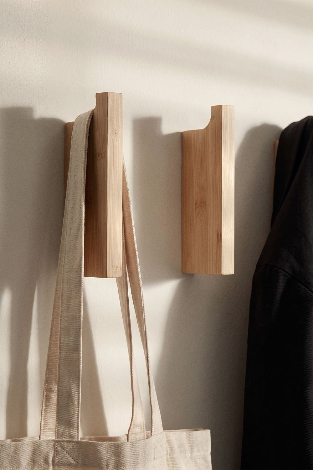 Pack de 4 cabides de parede em bambu Ambroz, imagem de galeria 2