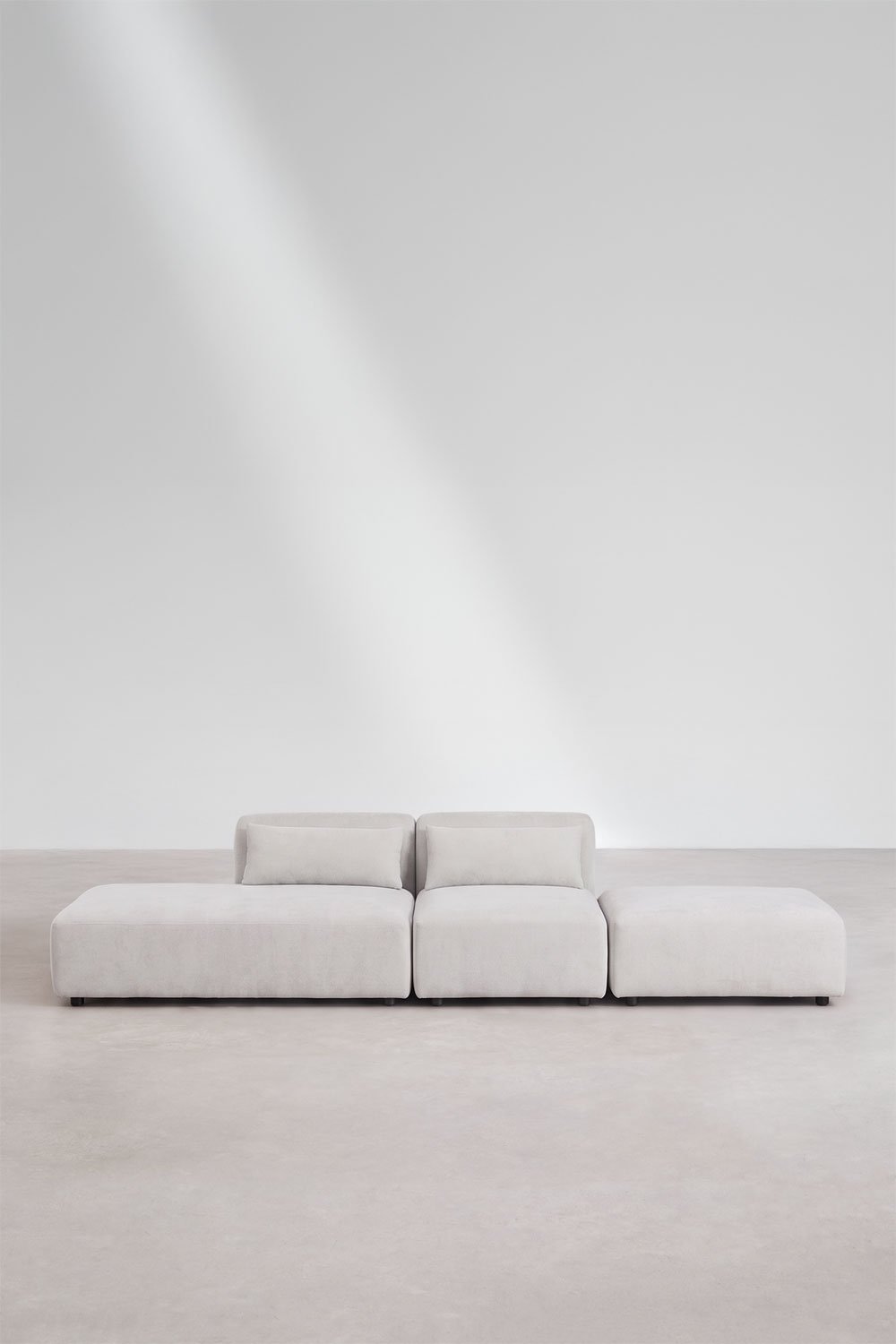 Sofá modular de 2 peças com chaise longue à esquerda e puff Fogler, imagem de galeria 5