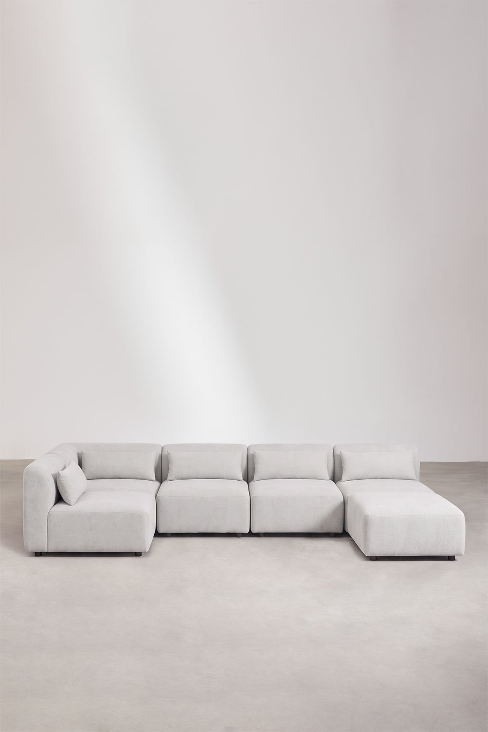 Sofá modular de canto de 5 peças com puff Fogler, imagem de galeria 5