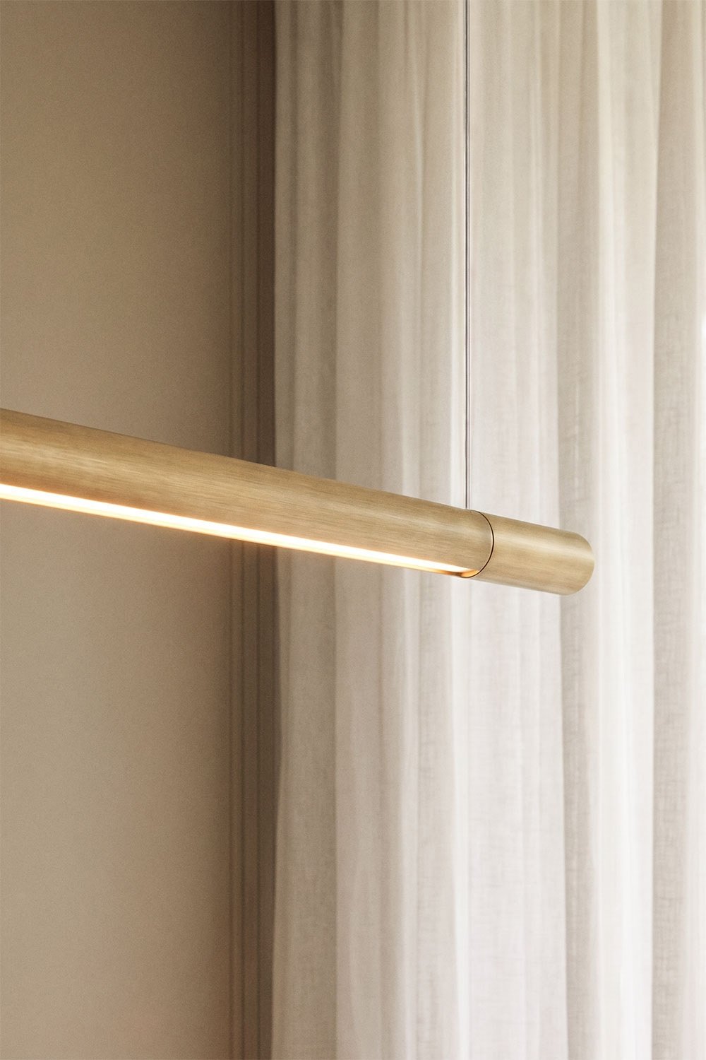 Lâmpada de teto suspensa linear LED 120 cm com luz indireta em alumínio Lirela, imagem de galeria 2