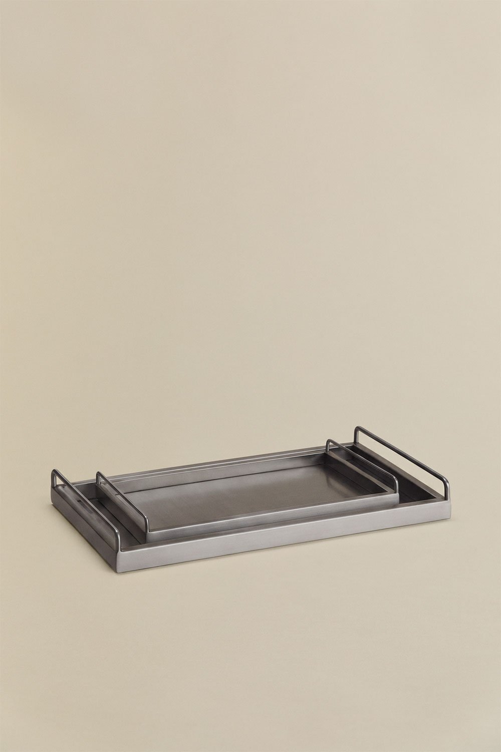 Conjunto de 2 tabuleiros decorativos em aço inoxidável Wimeli, imagem de galeria 4