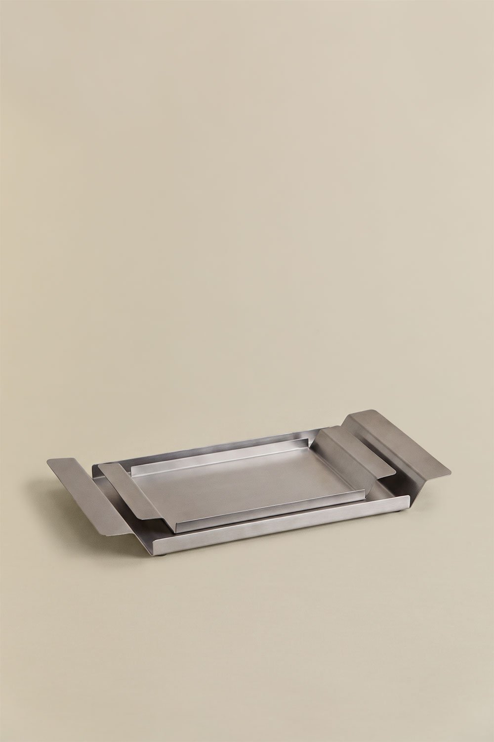 Conjunto de 2 tabuleiros decorativos em aço inoxidável Pigel, imagem de galeria 4