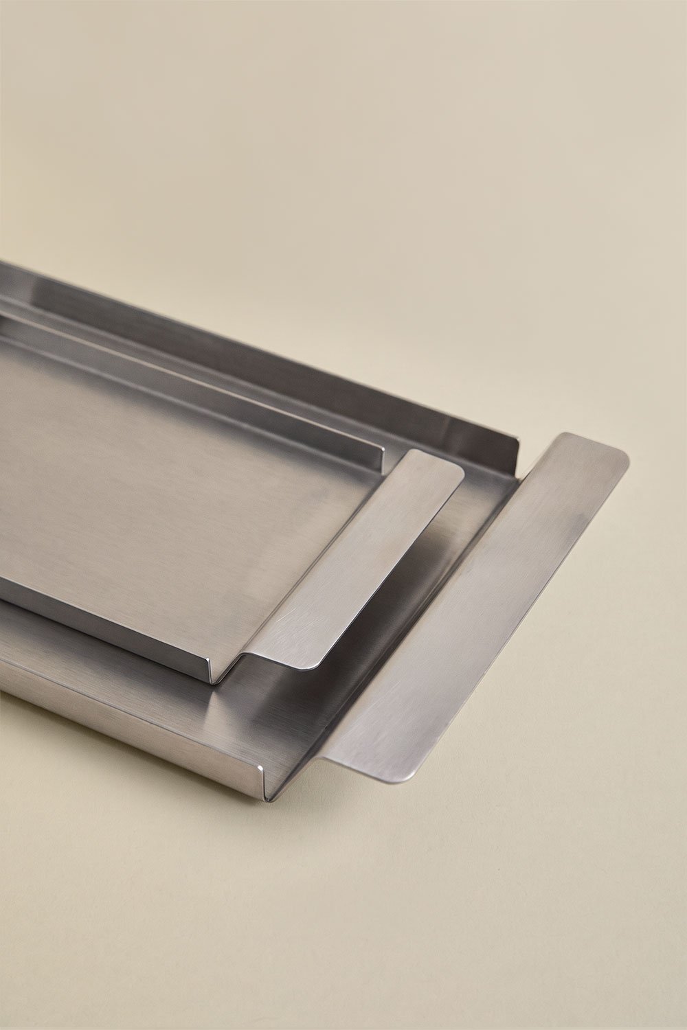 Conjunto de 2 tabuleiros decorativos em aço inoxidável Pigel, imagem de galeria 5