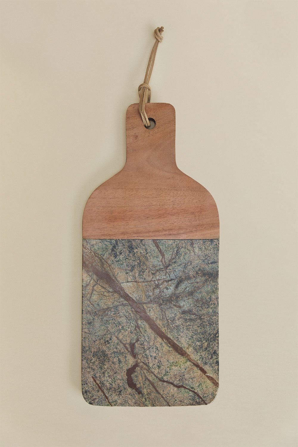 Tabela para servir 40x20 cm em madeira de acácia e mármore Zevaru, imagem de galeria 1