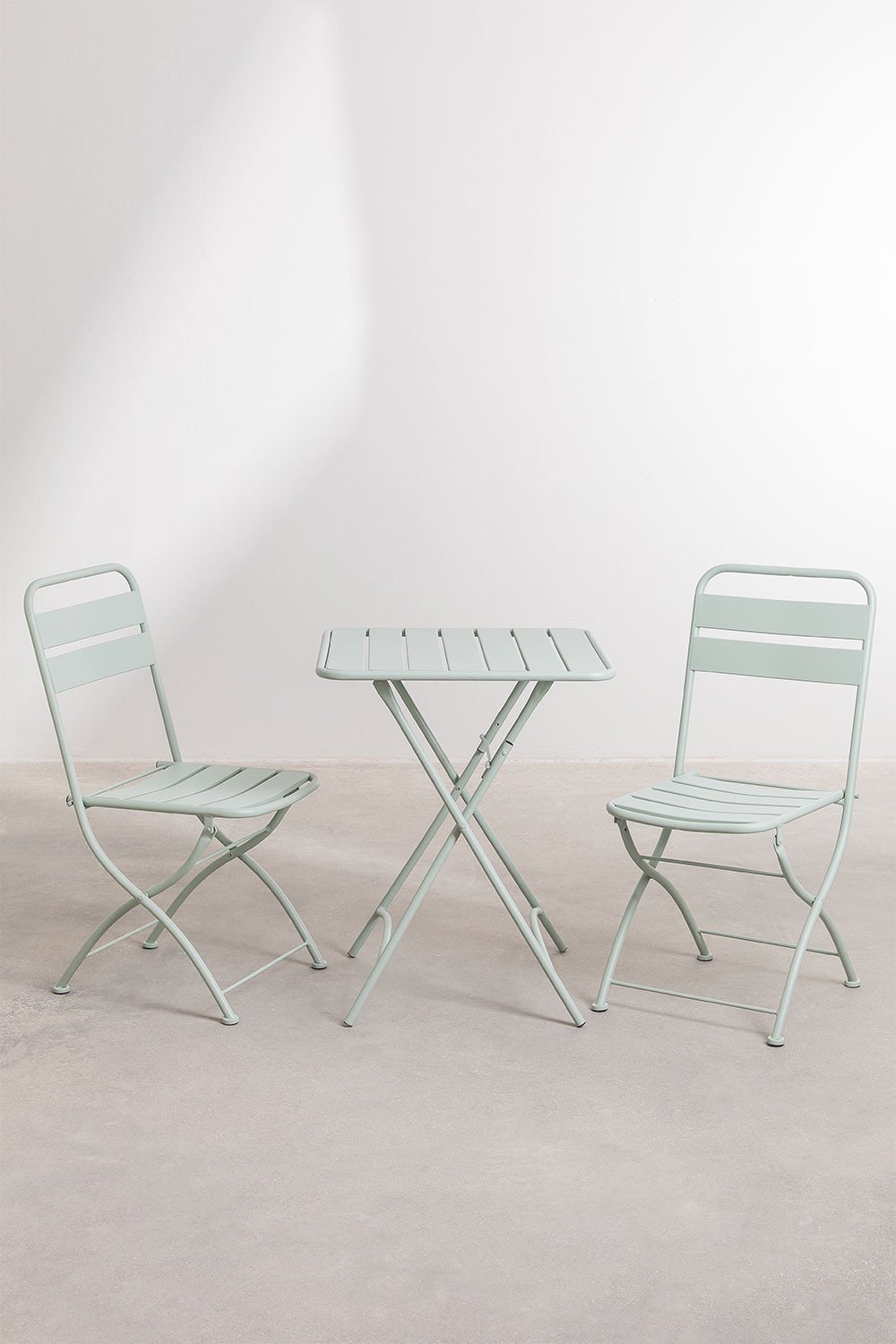 Conjunto de mesa de jardim Janti (60x60 cm) e 2 cadeiras dobráveis      , imagem de galeria 2