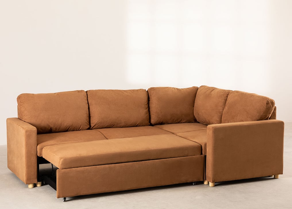 Sofá-cama de canto com 3 lugares em tecido Anders, imagem de galeria 1