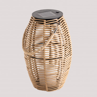 Vanir Wireless Led Solar Table Lamp For Outdoor Use Brown Natural - Sklum