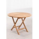 Foldable Teak Wood  Garden Set -Round Table &  2 Chairs  Pira, thumbnail image 3