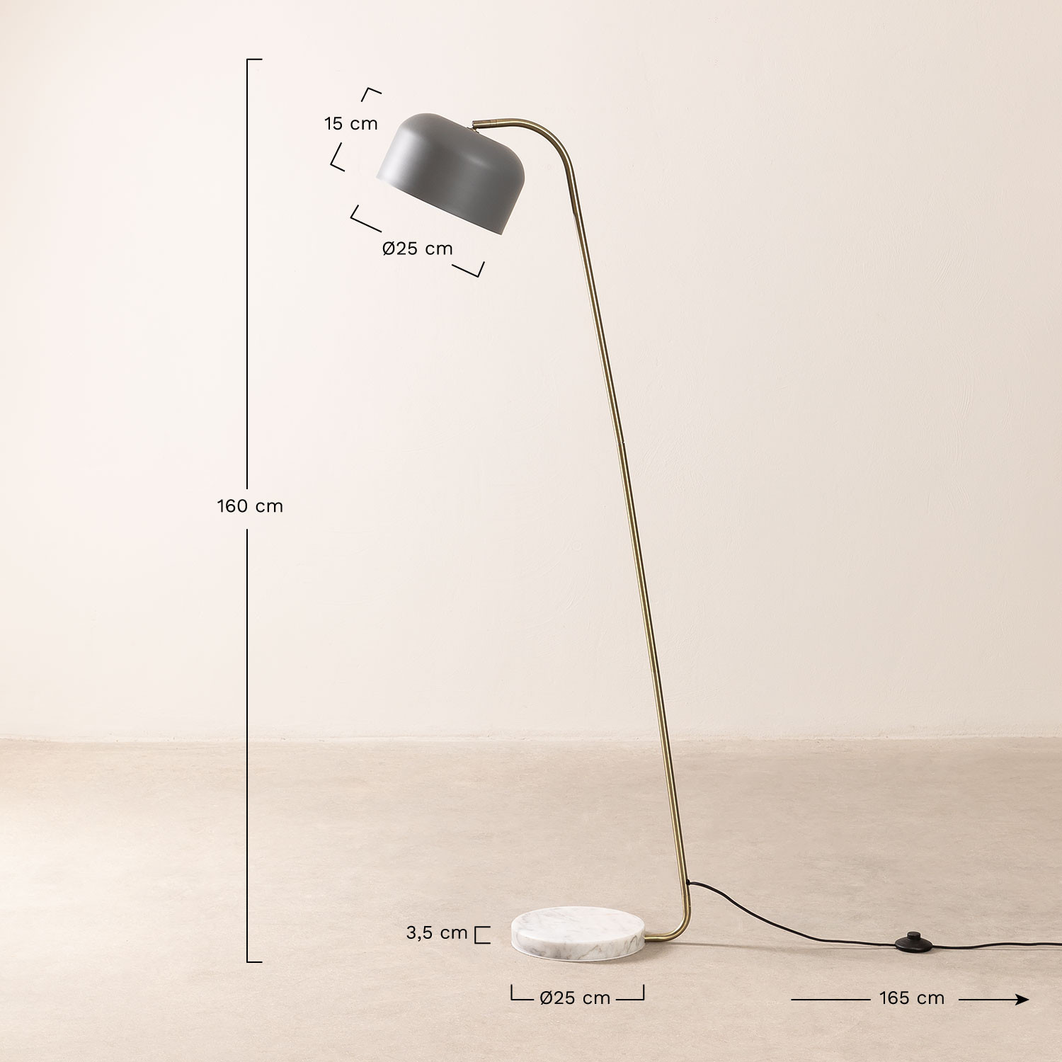 Floor Lamp Lidyas, MEASURES
