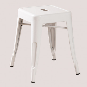Low Steel Stool Lix White - Sklum