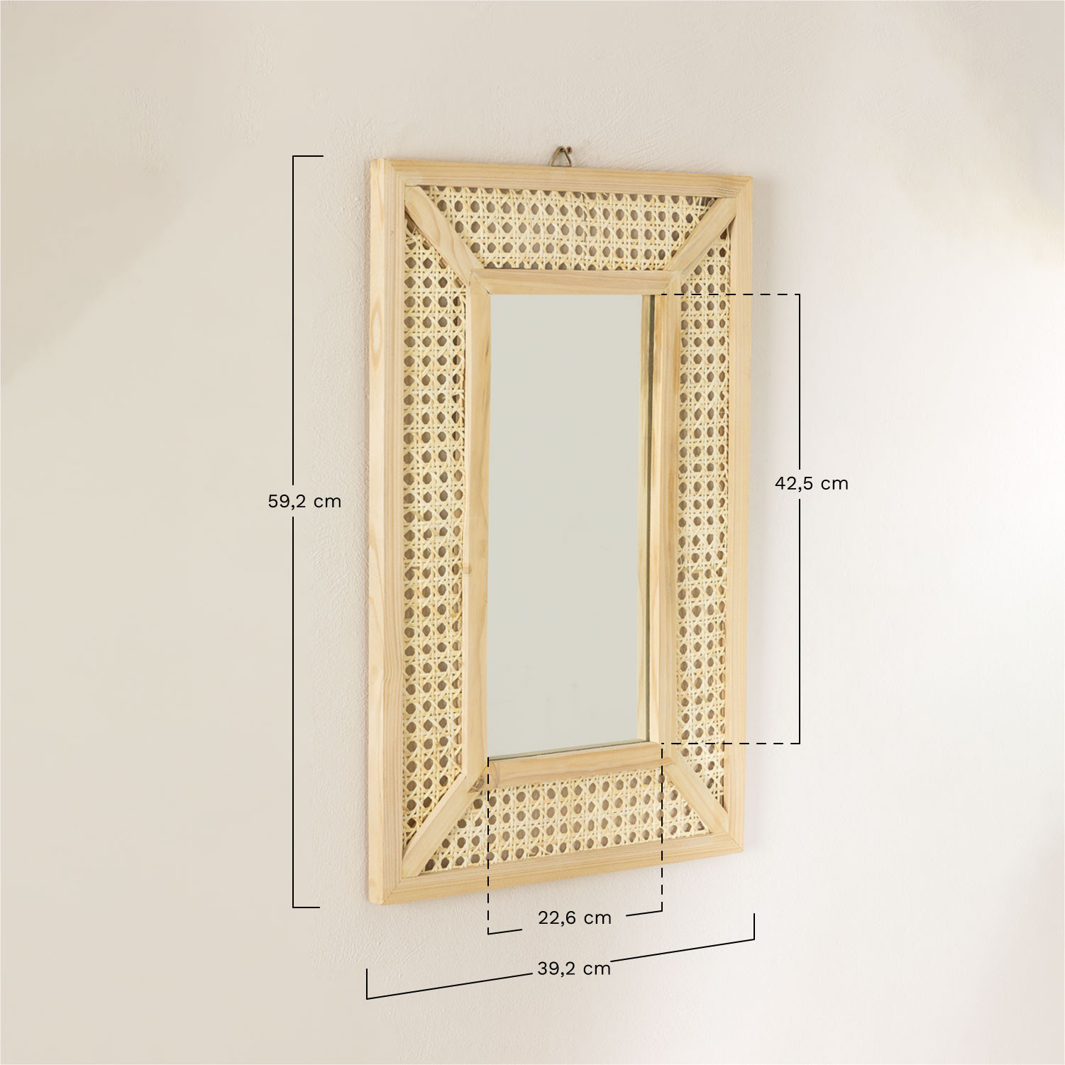 Rectangular Wooden Wall Mirror (60 x 40 cm) Frey SKLUM