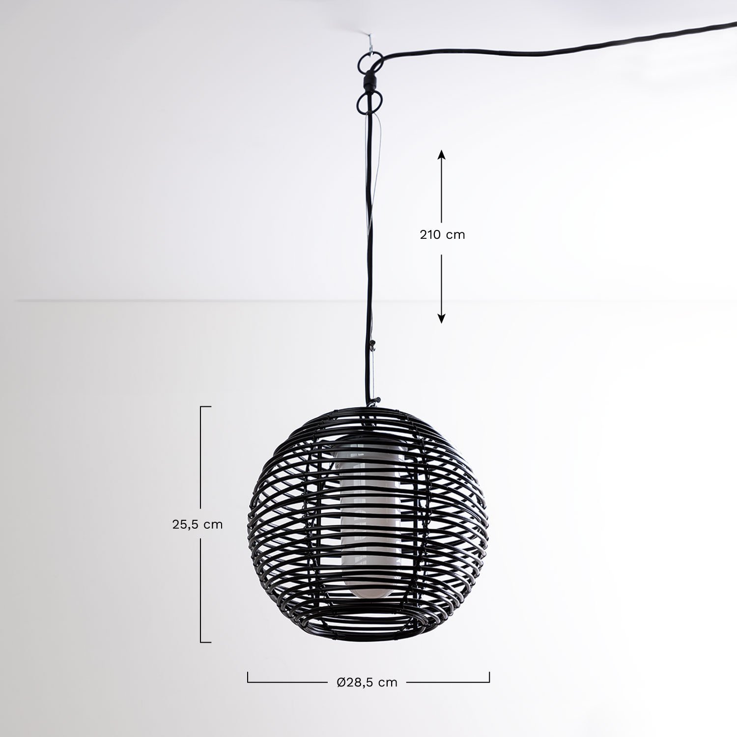 Bissel outdoor ceiling lamp in polyethylene, MEASURES