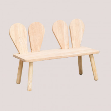 Wooden Bench Buny Style Kids Natural Wood - Sklum