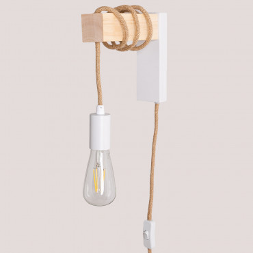 Natural Wall Lamp Tina White - Natural Wood - Sklum