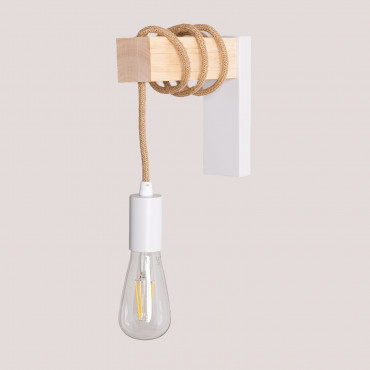 Natural Wall Lamptina White - Natural Wood - Sklum