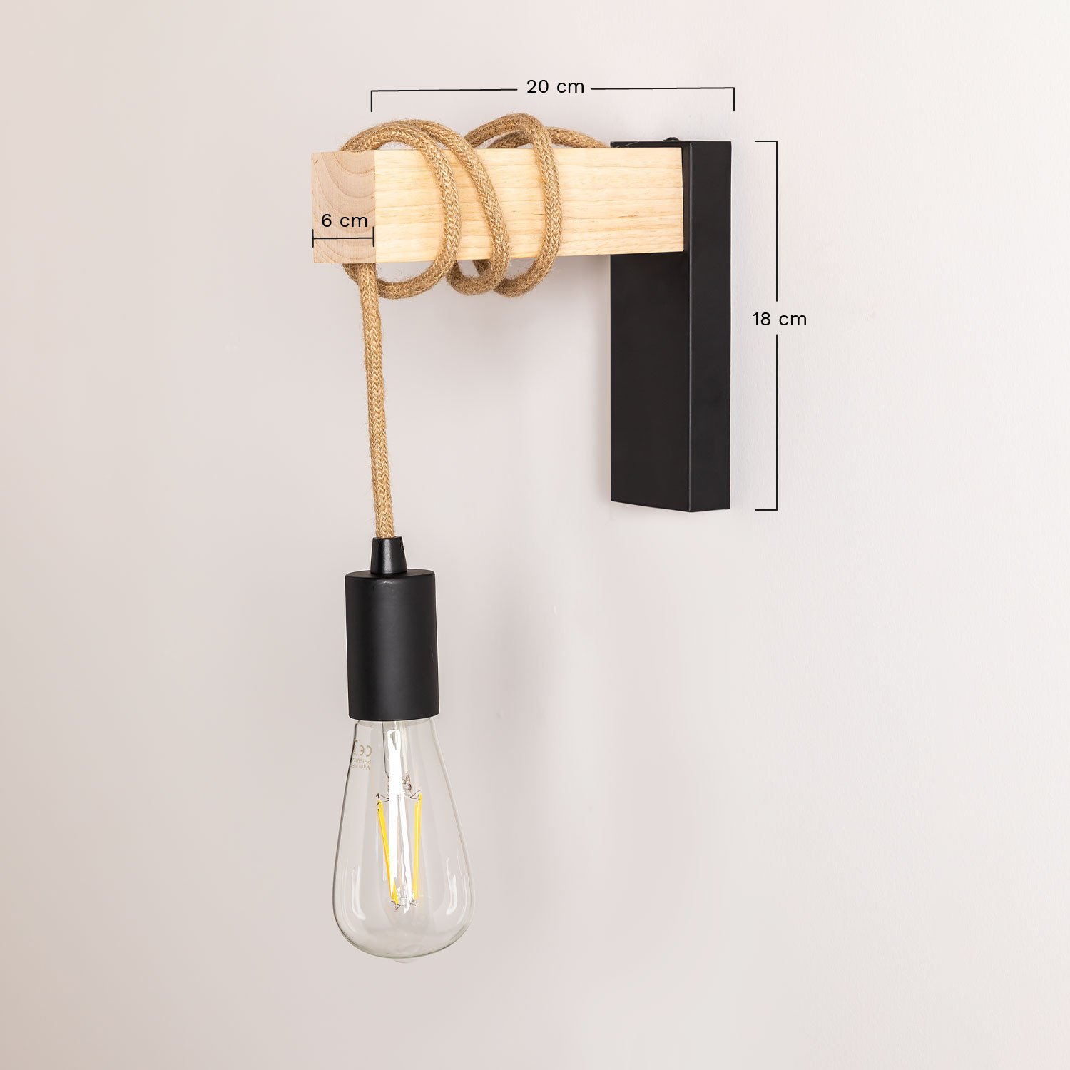 Natural Wall LampTina , MEASURES