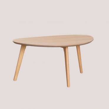 Side Table In Mdf And Yavik Pine Wood Natural Wood - Sklum