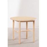 Rattan & Wood Round Side Table Riolut, thumbnail image 2