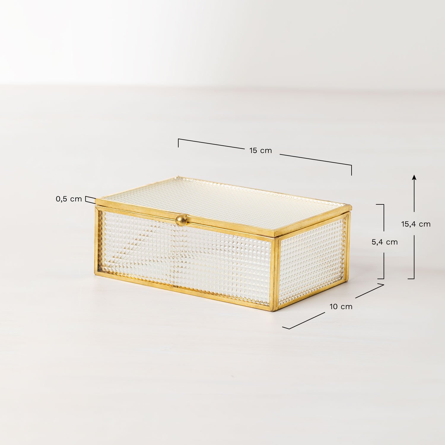 Crystal Jewellery Box Scarlett , MEASURES