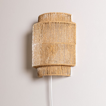 Nakops Wall Light In Iron And Braided Rope Natural - Sklum