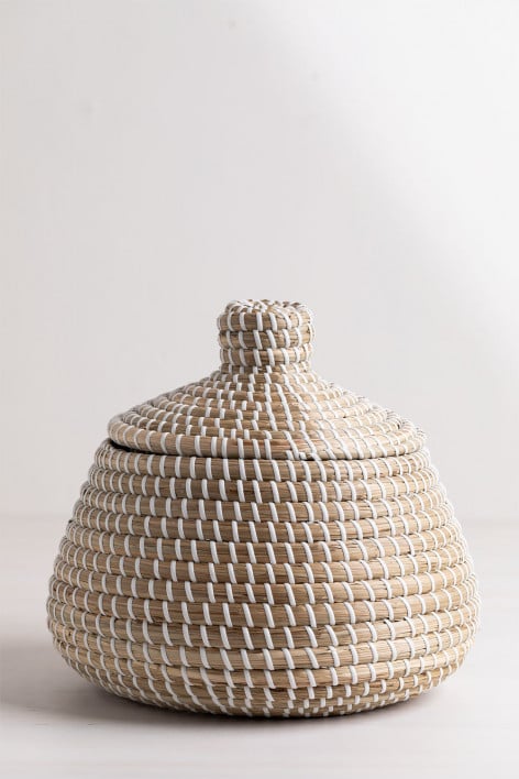 Bazel seagrass basket with lid