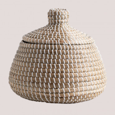 Basket With Lid Bazel Natural - Sklum