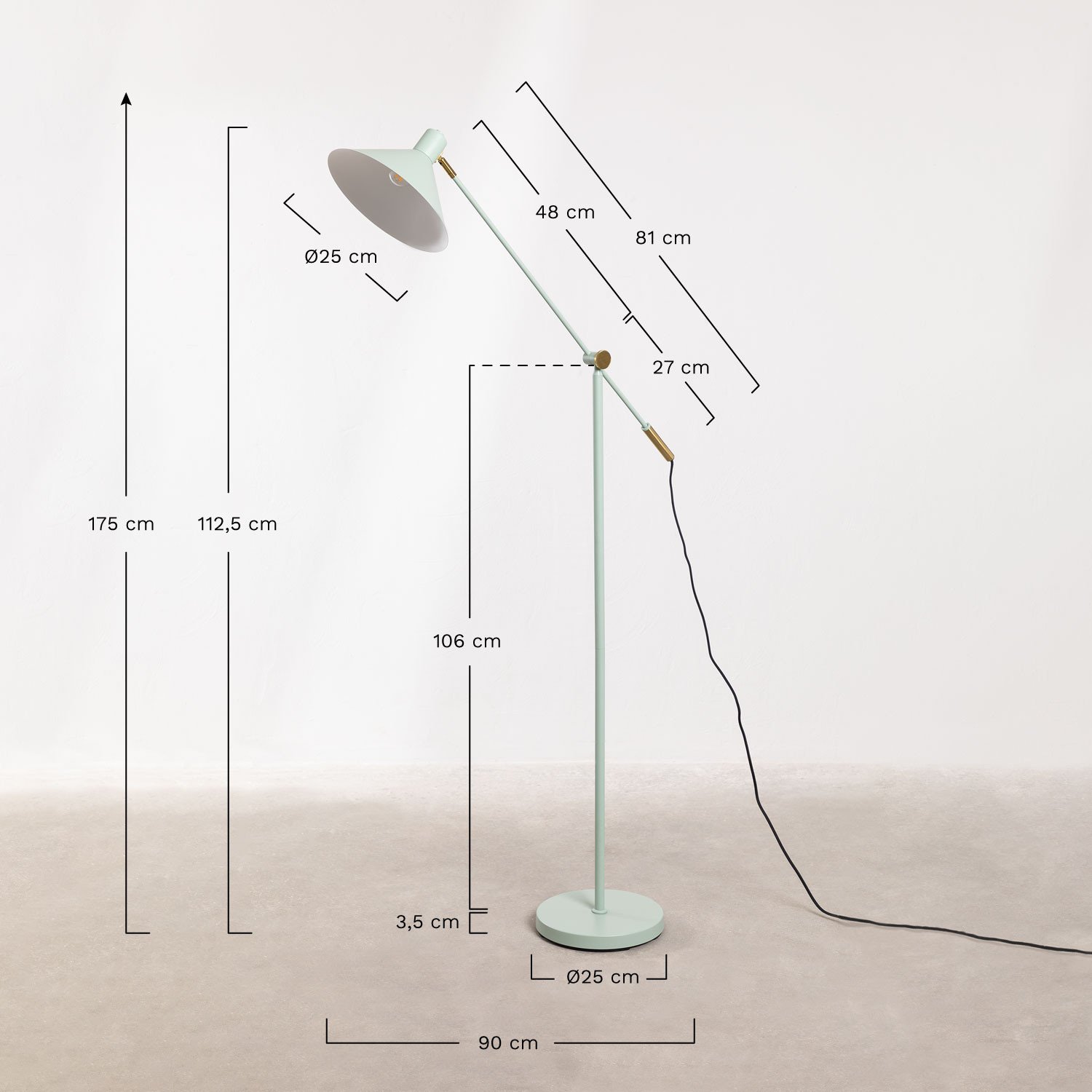 Floor Lamp Francis, MEASURES