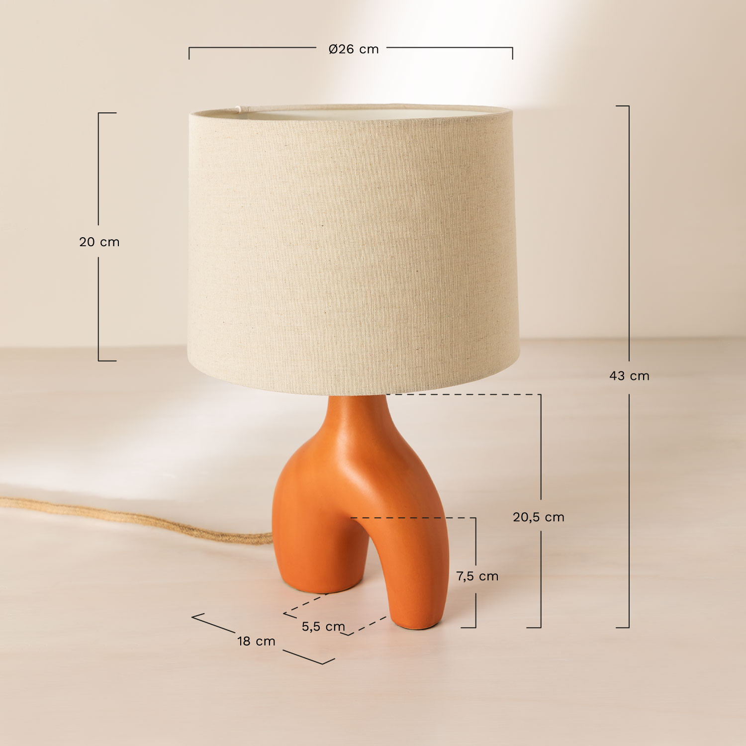 Ceramic Table Lamp Mimba Colors, MEASURES