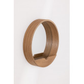 Round Wall Mirror with Wooden Shelf Vern , thumbnail image 2
