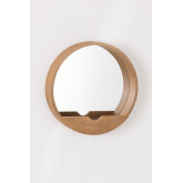 Round Wall Mirror with Wooden Shelf Vern , thumbnail image 3