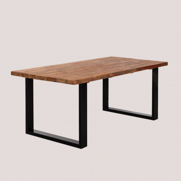Milet Rectangular Recycled Wood Dining Table (200x100 Cm) Recycled Wood - Sklum