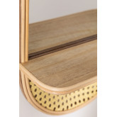 Pine Wood Oval Wall Mirror with Shelf Artem, thumbnail image 4
