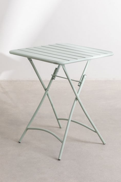 Janti 60x60 cm square folding kitchen table in steel - Iceberg