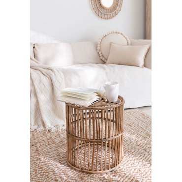 Round Bamboo Side Table Qamish 