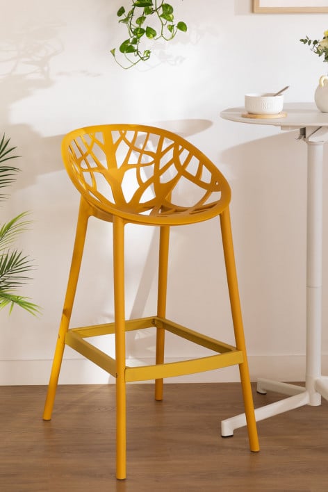 High stool 75 cm in mustard polypropylene Ores - Mustard