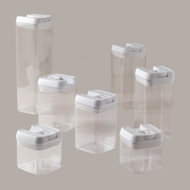 Kitchen Jars Janos Set Of 7 White - Sklum