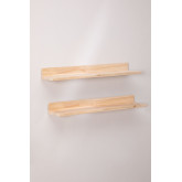Set of 2 Tydor Pine Wood Wall Shelves, thumbnail image 2