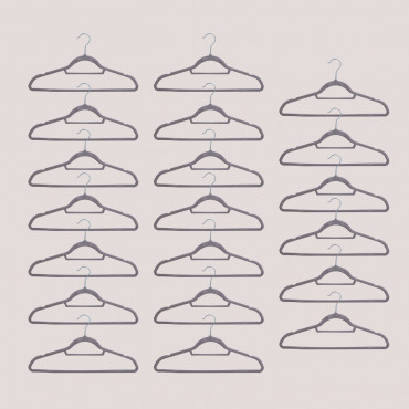 Set Of 20 Clothes Hangers Palou Light Grey - Sklum