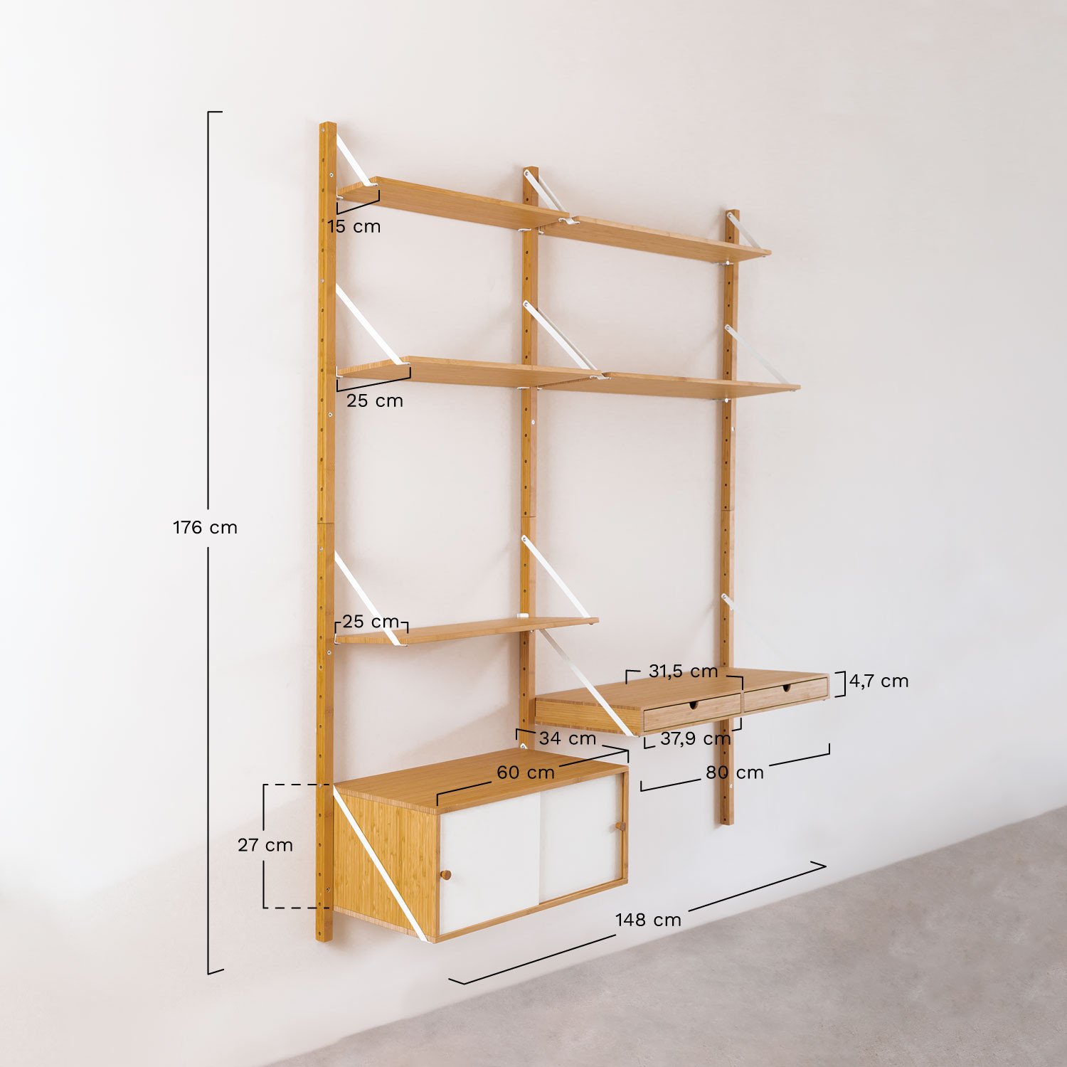 Bamboo Modular Wall Shelves Kolex Sklum