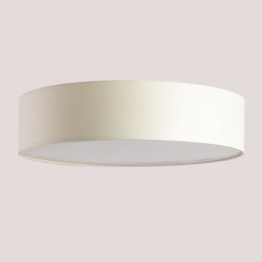 Godric Fabric Ceiling Lamp Ø50 Cm Beige Cream - Sklum