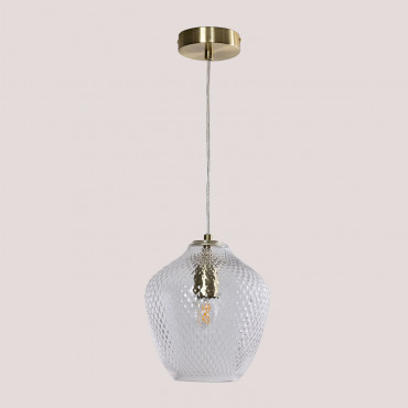 Taylor Iron And Glass Ceiling Lamp Golden - Sklum