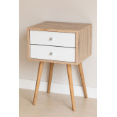Wood & MDF Bedside Table with Drawers Dycca, thumbnail image 2