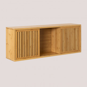 Bamboo Wood Wall Shelf Albin Natural Wood - Sklum