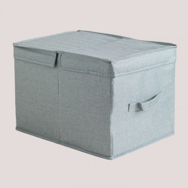 Organiser Box With Lid Tarinna Celadon Mousse - Sklum