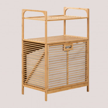 Lauren Bamboo Laundry Hamper With Shelf ↔︎ 65 Cm - Sklum