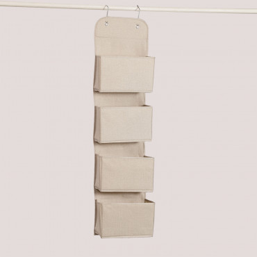 Hanging Organiser With 4 Tarinna Pockets Beige - Sklum