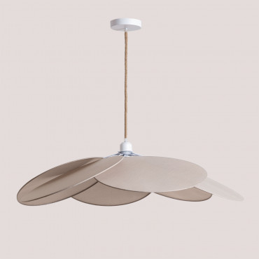 Okai Cotton Hanging Ceiling Lamp Hazelnut Brown & Ø87 Cm - Sklum